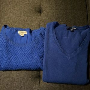 Two blue sweaters one Jessica Simpson